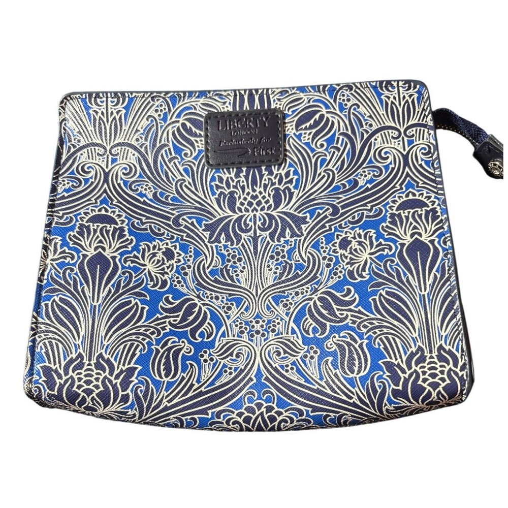Liberty of London Blue & White Floral Printed Pouch Paisley Print